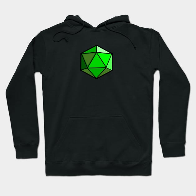 D20 Polyhedral Dice - Green Hoodie by Crew